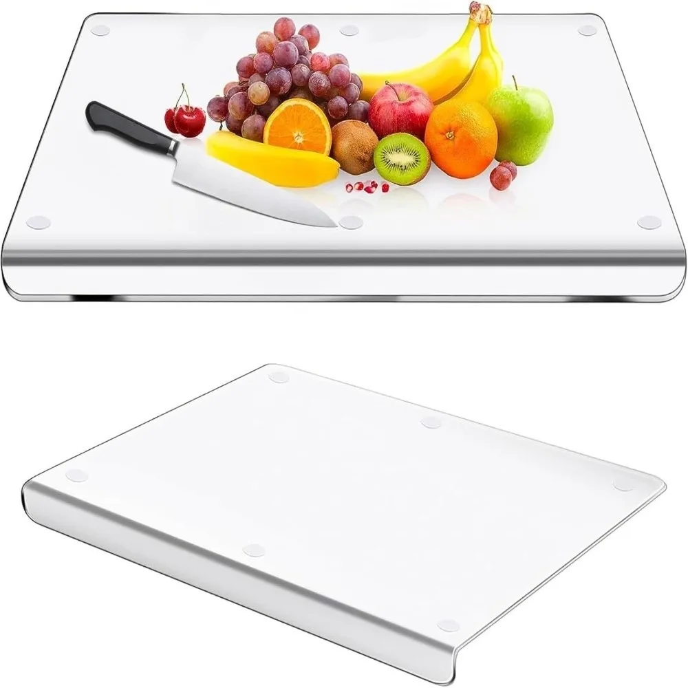 

Anti-slip Acrylic Cutting Board Easy-Clean Kitchen Gadget Anti-Slip Cutting Board with Lip Thickness Transparent Cutting Board