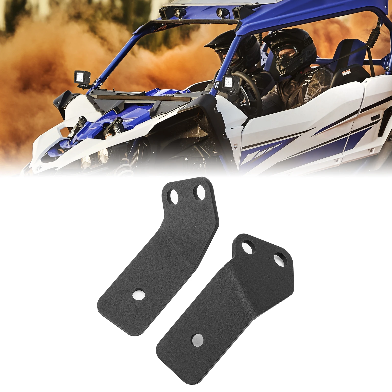 

UTV Front A Pillar Bracket Left & Right Side LED Light Mounting Brackets Steel Black for 2016-2024 YAMAHA YXZ1000R Accessories