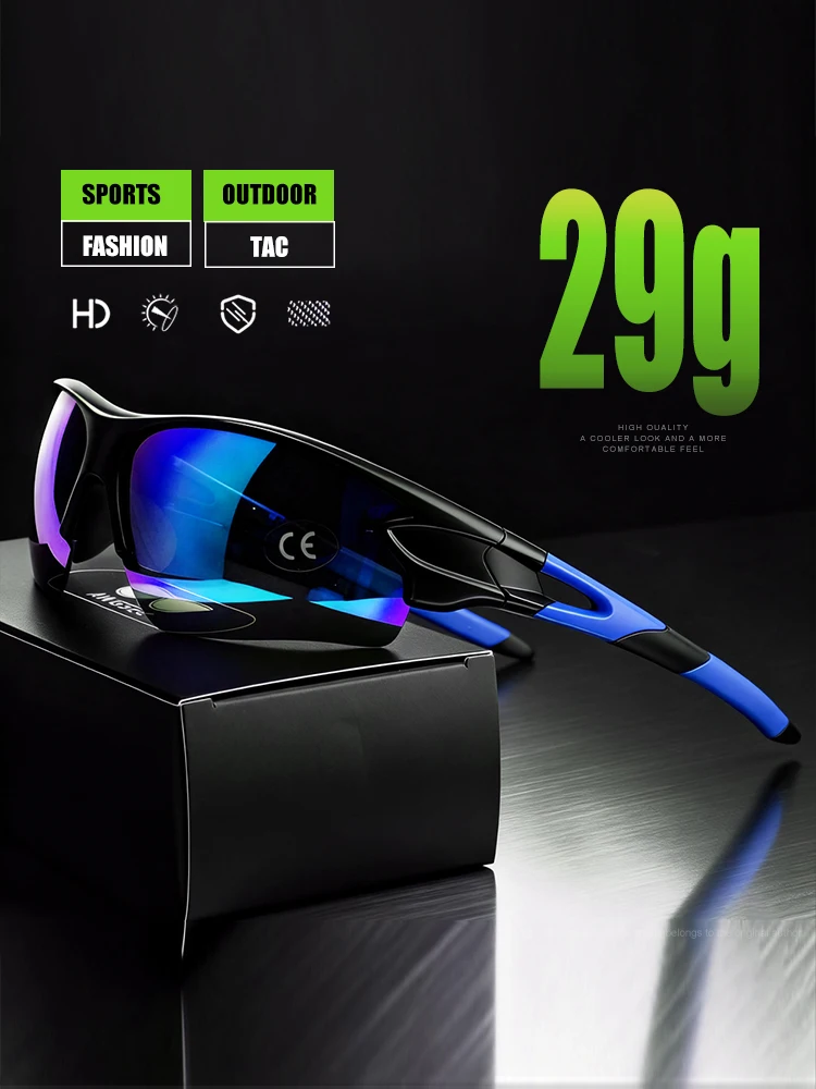 AliExpress AWGSEE Men's Sports Sunglasses UV400 Protection for Cycling Running Fitness Outdoor, Unibody HD Lens