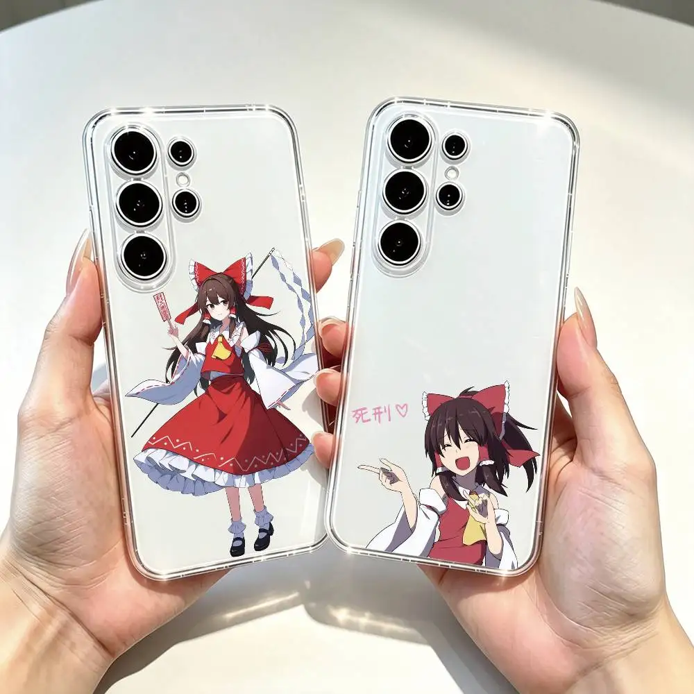 Game T-Touhou P-Project Hakurei Reimu Phone Case Transparent Silicone Soft For Samsung S25,S24,S21,S22,S23,S30,Ultra,S20,Plus,Fe