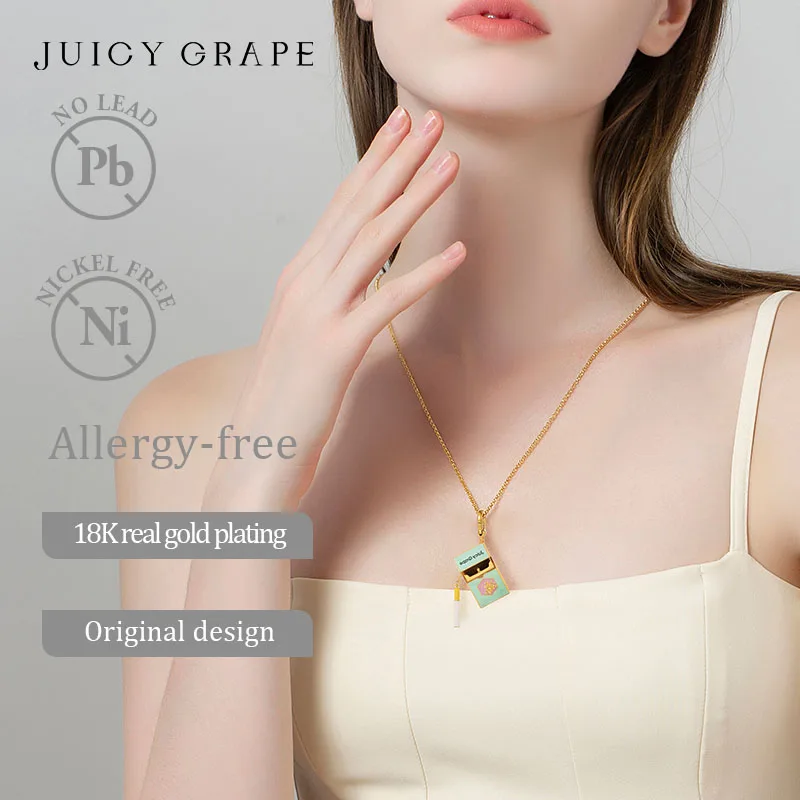 New Juicy Grape Charm Cigarette Case Necklace Handbag Keychain Sweater Chain Handmade Enamel Jewellery Birthday Gifts