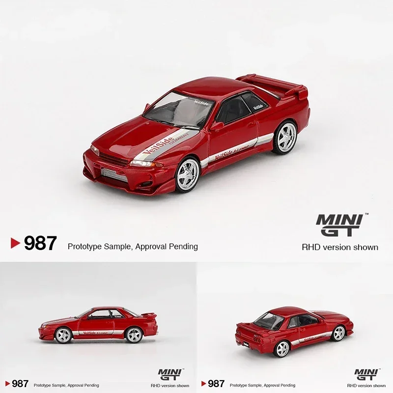

MINIGT В наличии 987 1:64 Nissan Skyline GTR R32 VeilSide Combat C-I Gem Red Коллекция игрушек Литая под давлением модель автомобиля