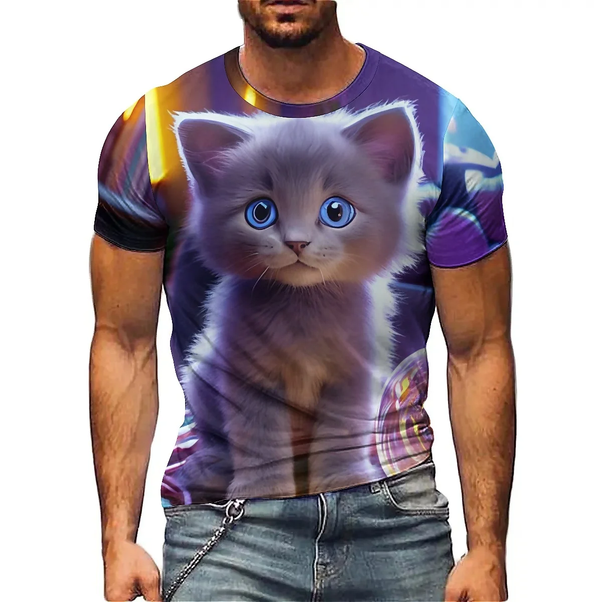 

2027 New Men's Splatter Graffiti 3D Printed Short-Sleeve T-Shirt - High-Quality Printing