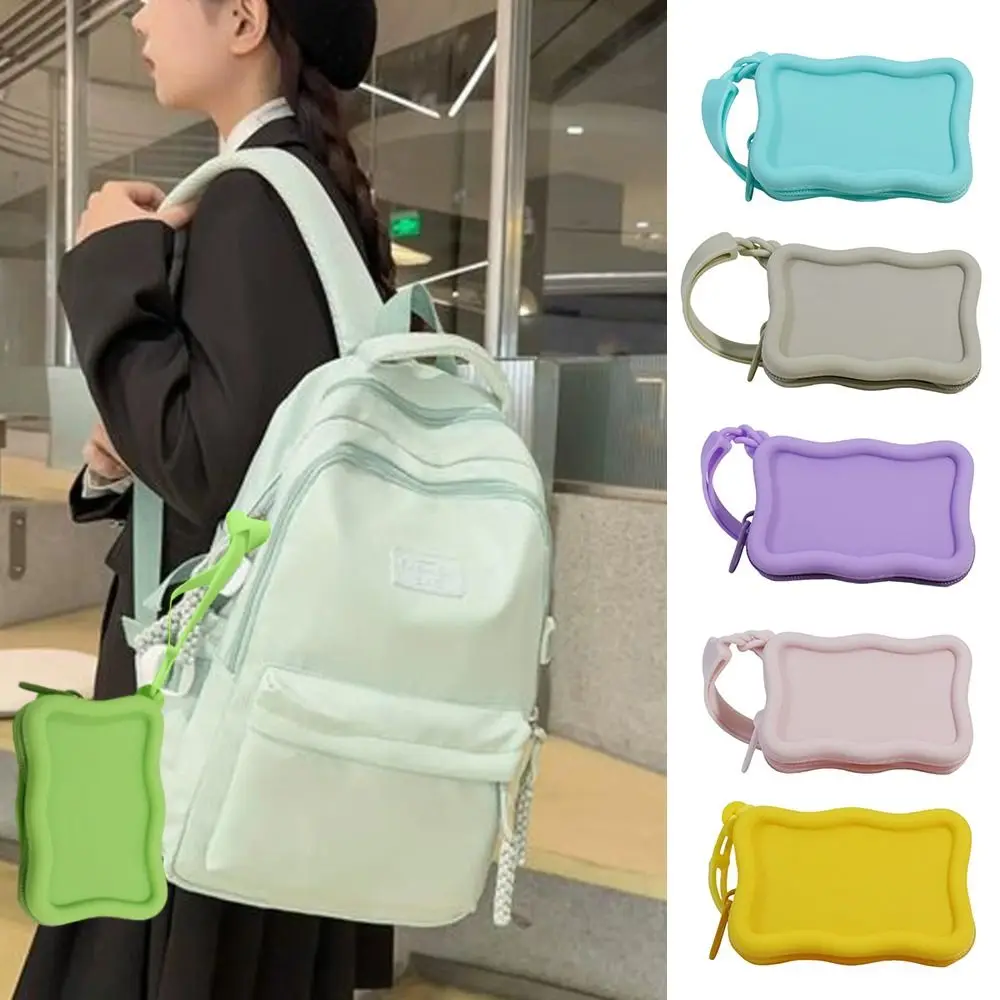 

Soft Silicone Coin Purses Zipper Large Capacity Key Pouch Card Holder Kids