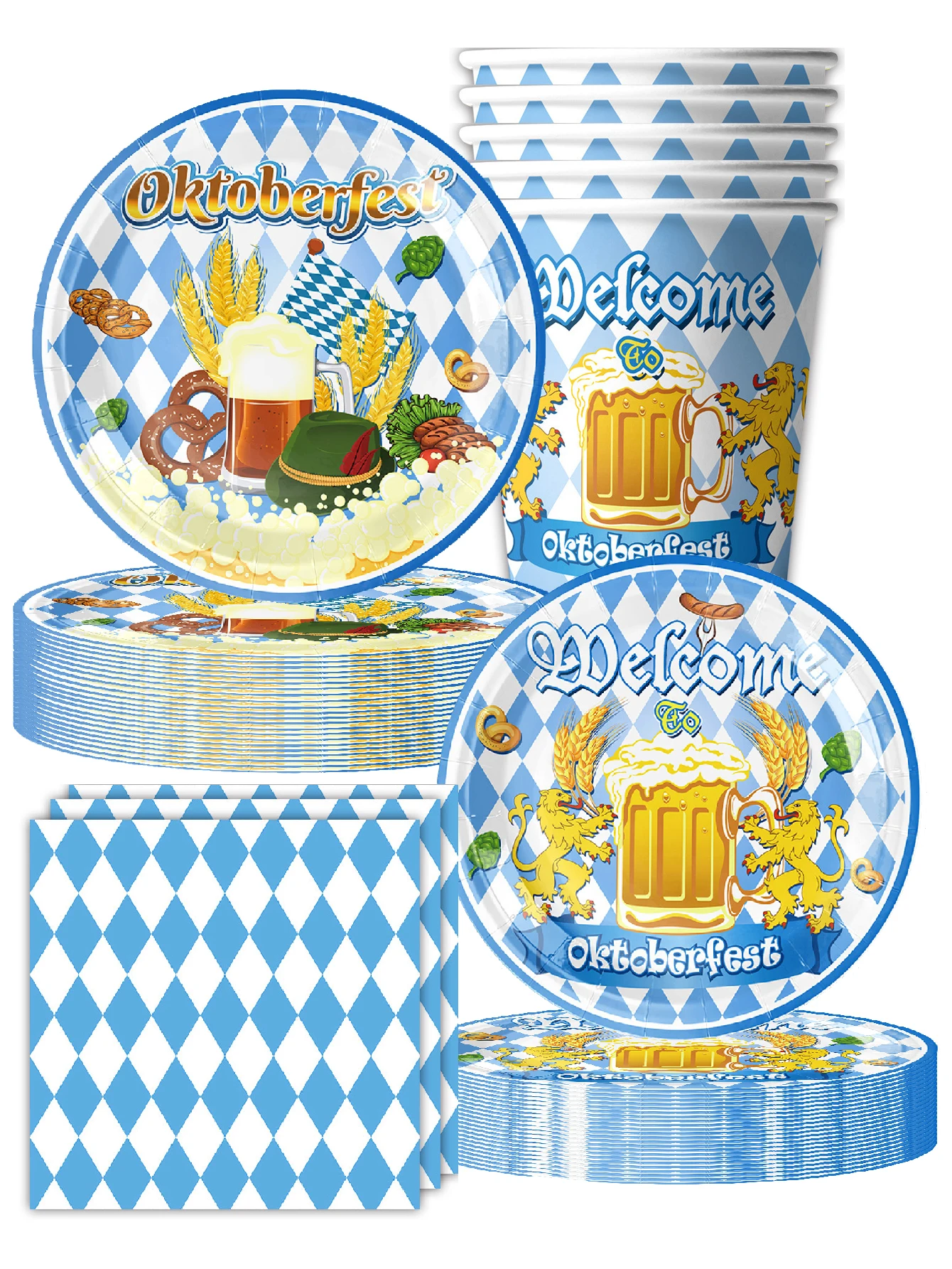 10-teiliges Bierfest-Party-Set Bayerisches Bier Geburtstagsparty-Set Camping Reise Partyzubehör – Detail 1