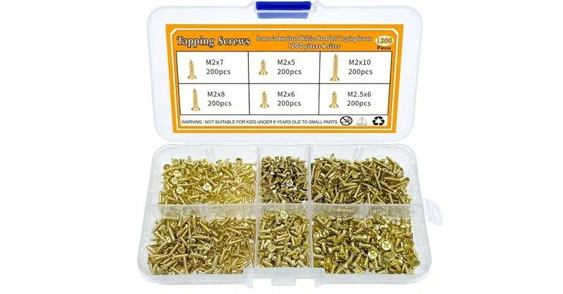 Head self tapping screws M2M2.5 screws Suitable for 1200pcs boxed KA copper plated gold cross flat