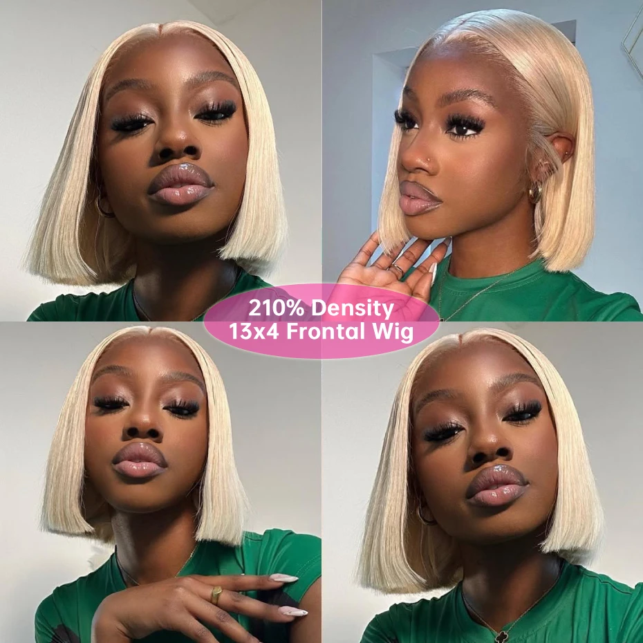 13x4 13x6 613 Blonde Bone Straight Human Hair Bob Wigs Pre Plucked Lace Frontal Wigs Vietnamese Short Bob Lace Front Wigs for Women Honey Blonde Lace Front Human Hair Wig Pre Colored 8 10 12 14 16 Inc image 7