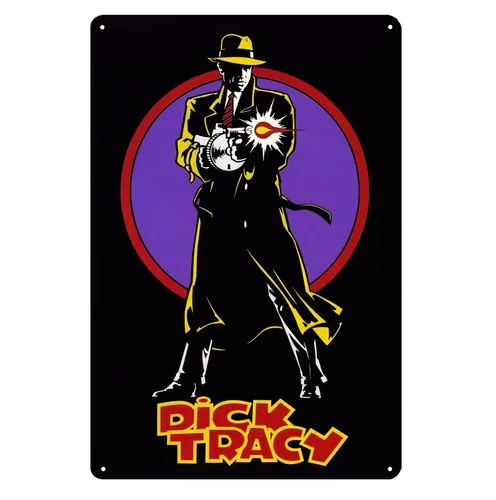 Póster metálico de la película Dick Tracy, cartel de metal de 20x30 cm, aluminio