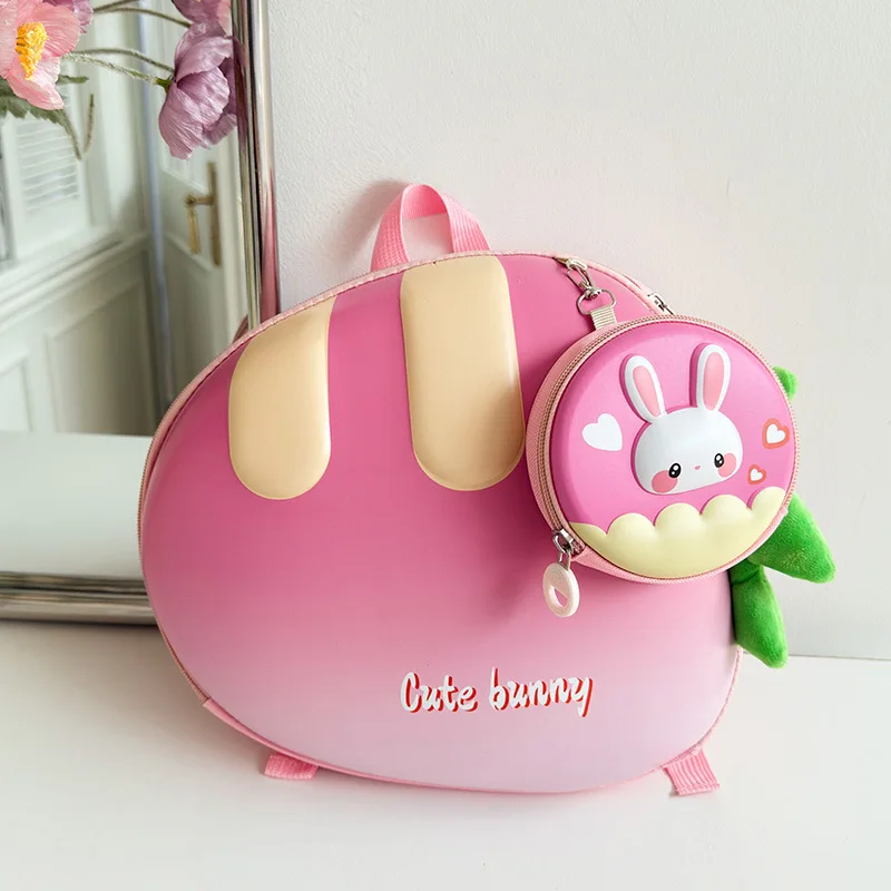 EVA Eggshell Children's Backpack Hard Cartoon Pattern Kindergarten Backpacks Cute Fun Radish Shaped Outdoor Kid‘s Bags