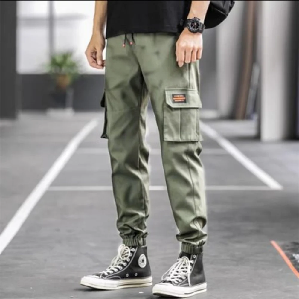 Work pants, men's casual pants, autumn and winter loose pants, long pants, ankle tied pants, versatile and trendy Harun pants