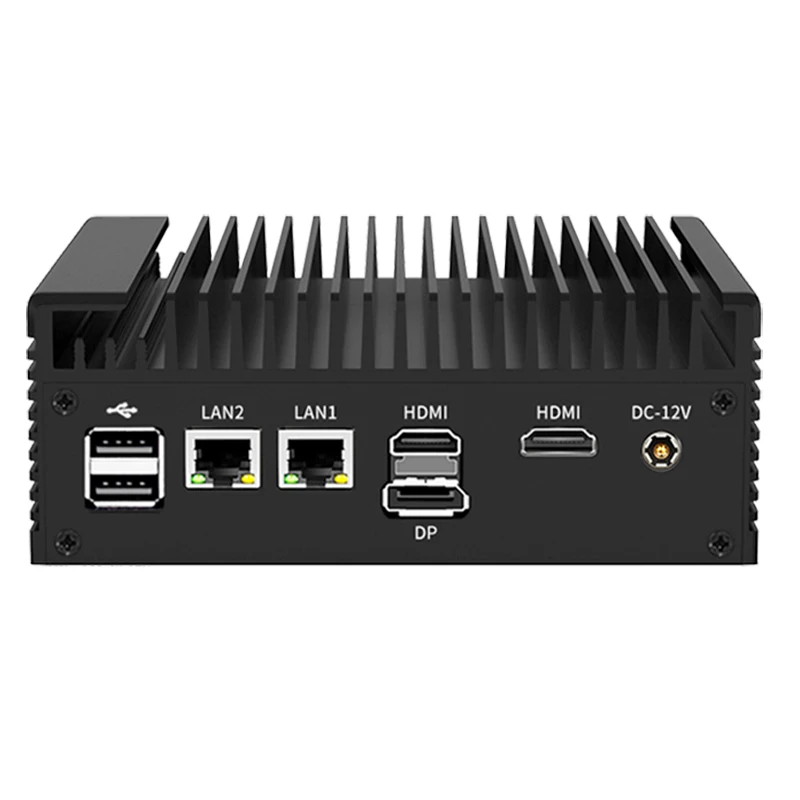 Solid Firewall Server 12th Gen Intel N100 N150 Fanless Mini PC 2xi226-V 2.5G 2*COM NVMe 1*DP 2*HD Efficient Cooling Computer Nuc