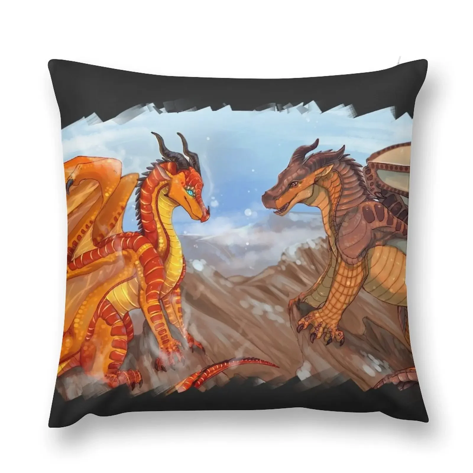 Wings of Fire - Peril and Clay Throw Pillow Embroidered Cushion Cover Sofa Covers pillow