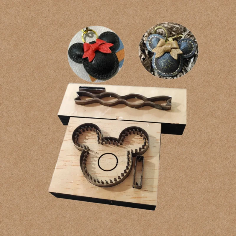 High Hardness Steel Blade Wooden Die XF Wallet & Key Pendant Mold DIY Leather Craft Hand Punch Cutting Tool