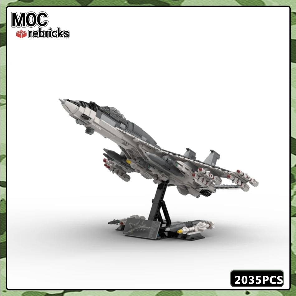 MOC Military Series Model MiG-29 Twin Engine Fighter Flying Weapon Building Block Model Set Holiday Gifts Children's Toy Hobby