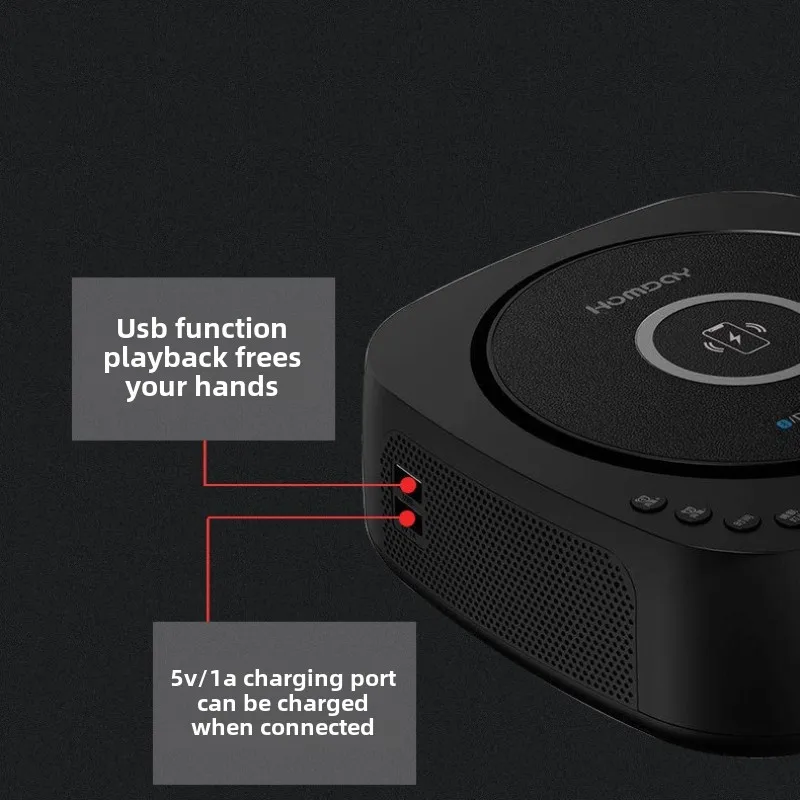 Multifunction CD/DVD Player Bluetooth USB Dual Stereo Speakers Clock Display Alarm Clock  Mp3 Player Cd Player Professional