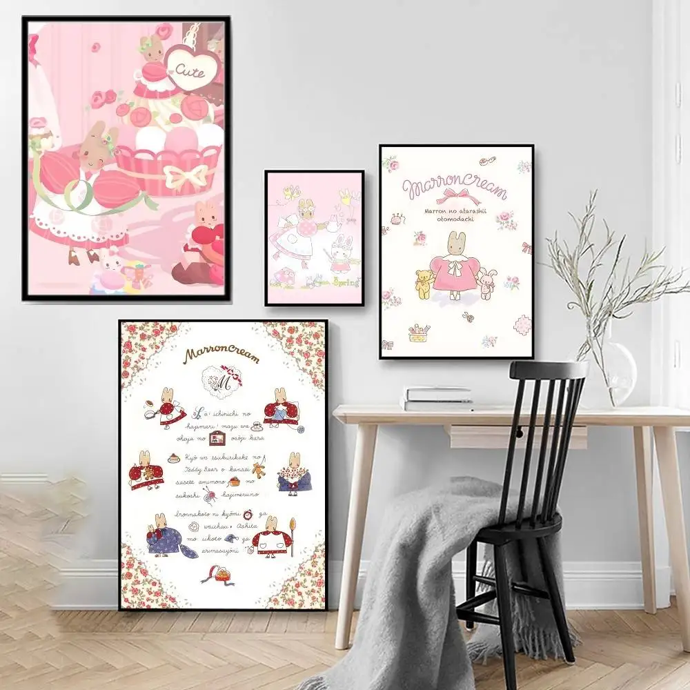 Kawaii M-Marroncream Poster, hochwertiger Druck, wasserfest, Wandkunst, Filmposter für Wohnzimmer, Schlafzimmer, Retro-Raumdekoration, Geschenk