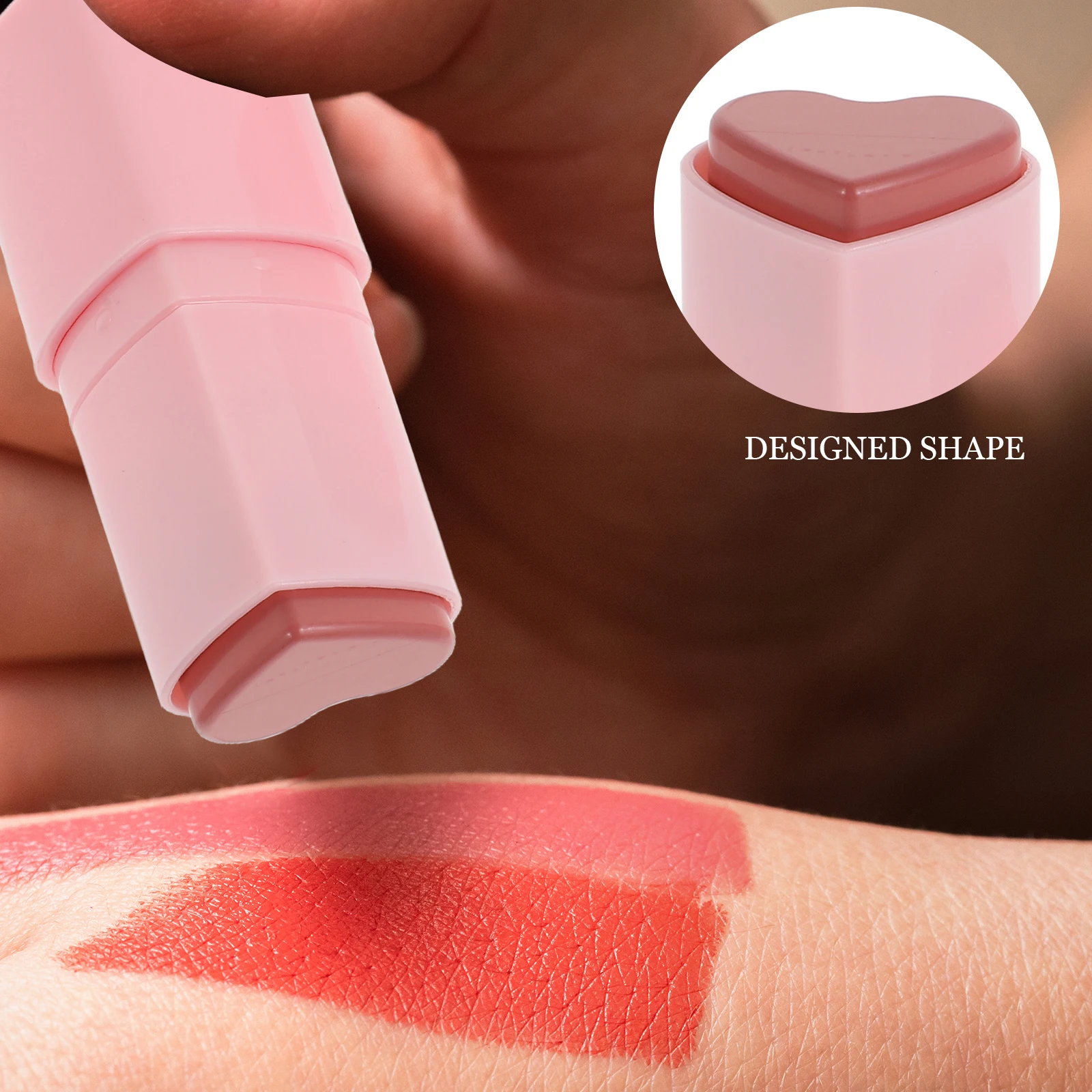 블러쉬 컨투어 립스틱 다기능 페이스 메이크업 스틱 경량 무스 고색소 침착 오랫동안 지속되는 모든 피부에 적합