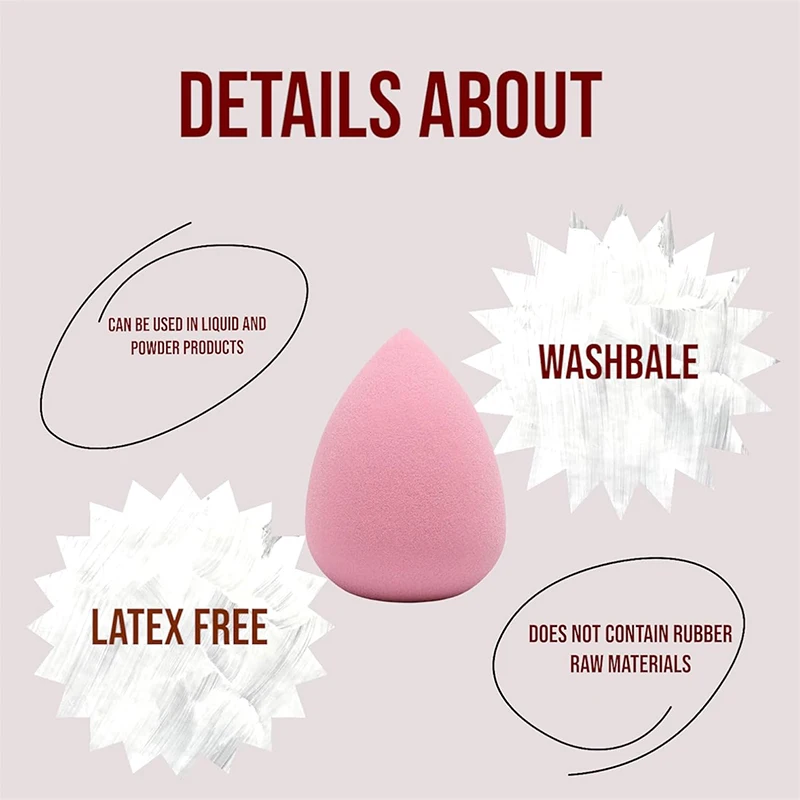5-Pack Teardrop Makeup Sponges - For Streak-Free Liquid & Powder Foundation - Professional Finish for Everyday Makeup
