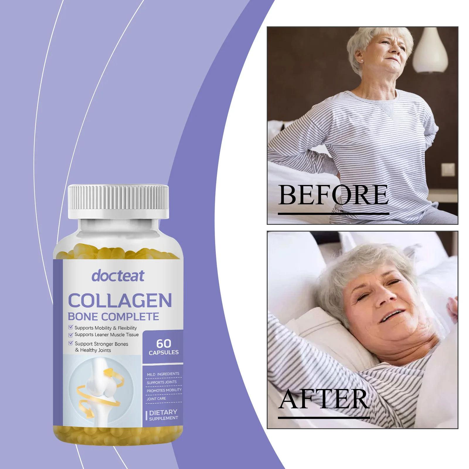 Collagen Capsules Rich in Vitamins and Minerals to Support Joint Vitality