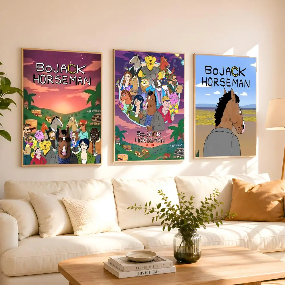 B-BoJack H-Horseman Painting Calligraphy Canvas Poster Art for Bedroom Living Room Home Decor Wall Decoration Decals Gift