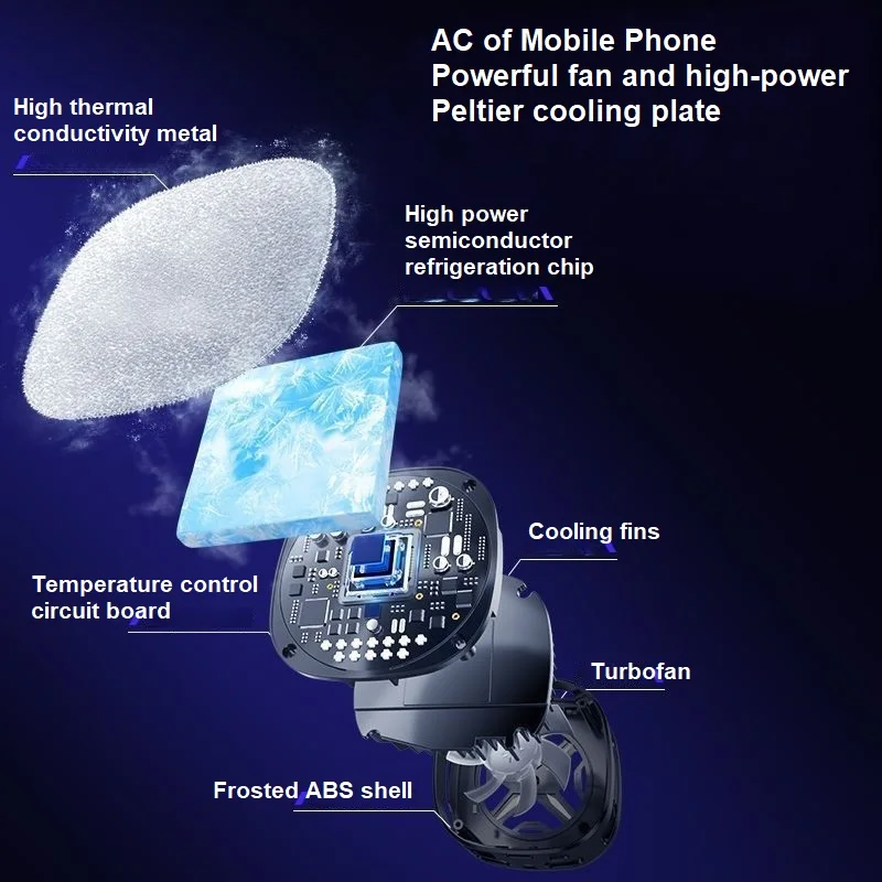 15 واط تبريد قوي FS05 أشباه الموصلات الهاتف المحمول المبرد برودة مروحة 10 واط شاشة ديجيتال المغناطيسي الخلفي المشبك #2