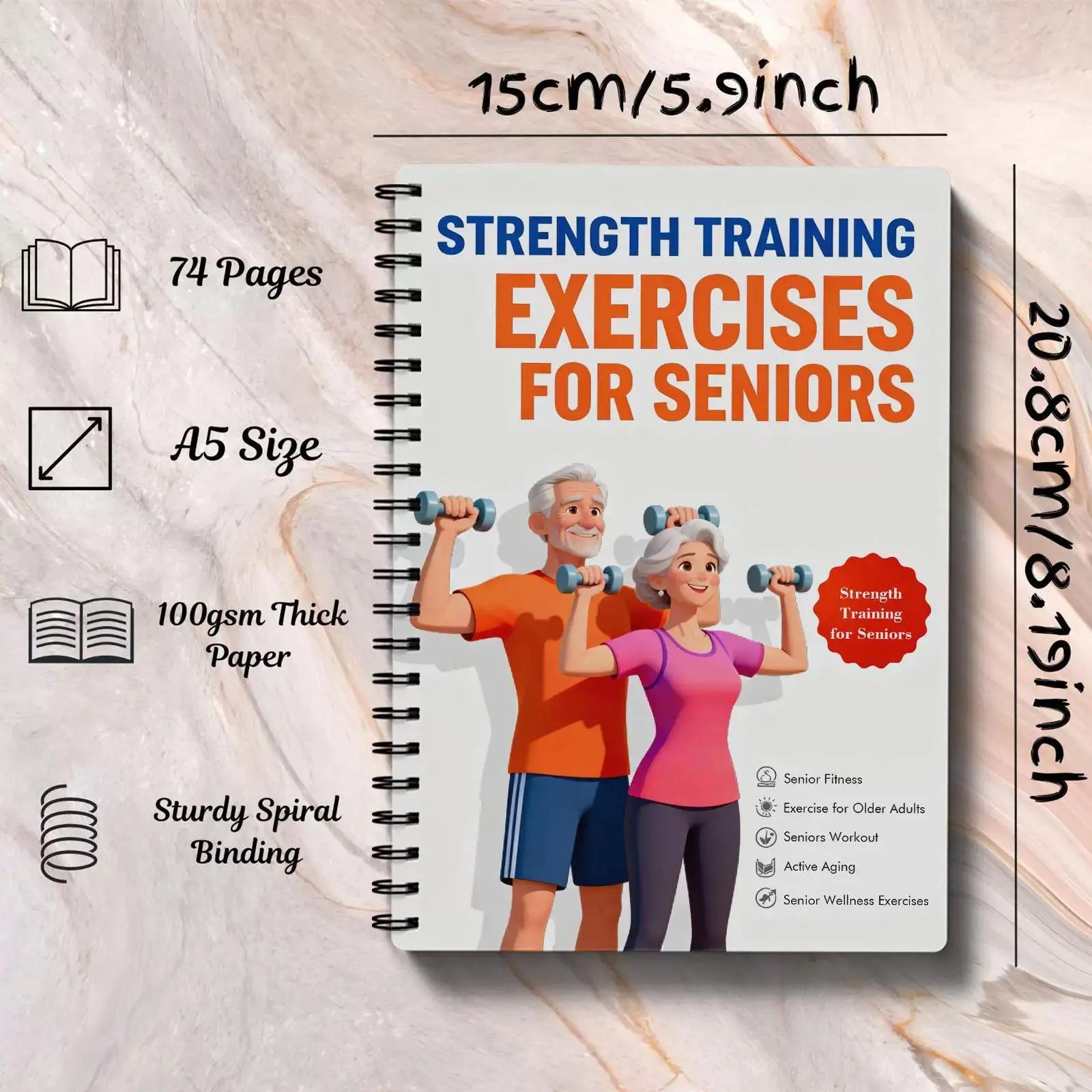 Simple Home Exercise Guide Book for the Elderly - Easy Fitness Routines with English Instructions