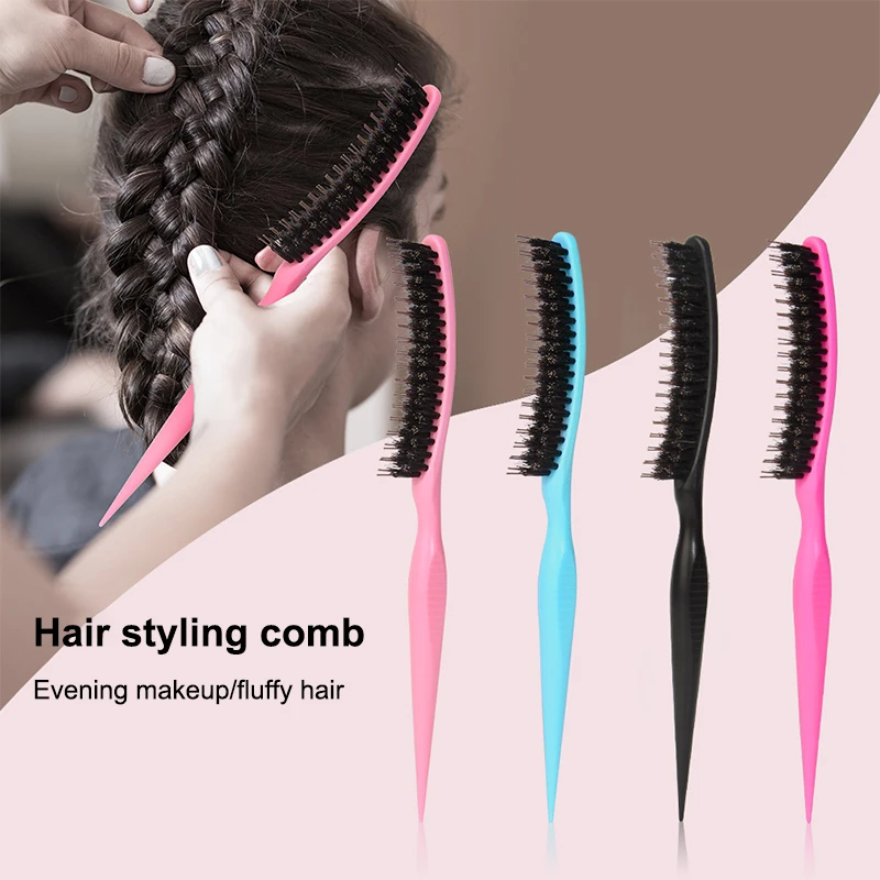 Pro Salon Hair Brushes Comb Pointed Tail Teasing Combing Brush Styling Tools DIY Boar Bristle Slim Line Comb Hairbrush