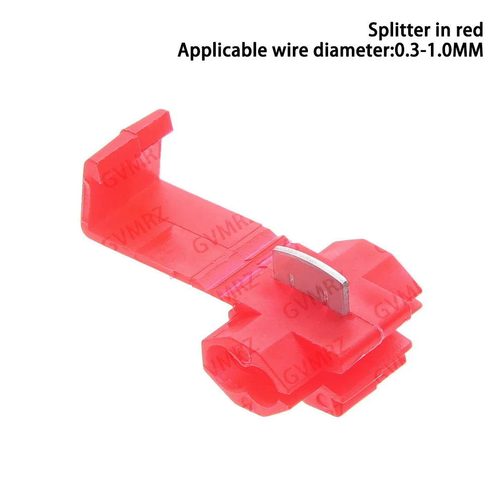 10PCS 5V-220V Blue Red Yellow Quick Connection Clip Line Connector 10-24A Terminal Joint Blue Red Wire Crimp Splitter Lip