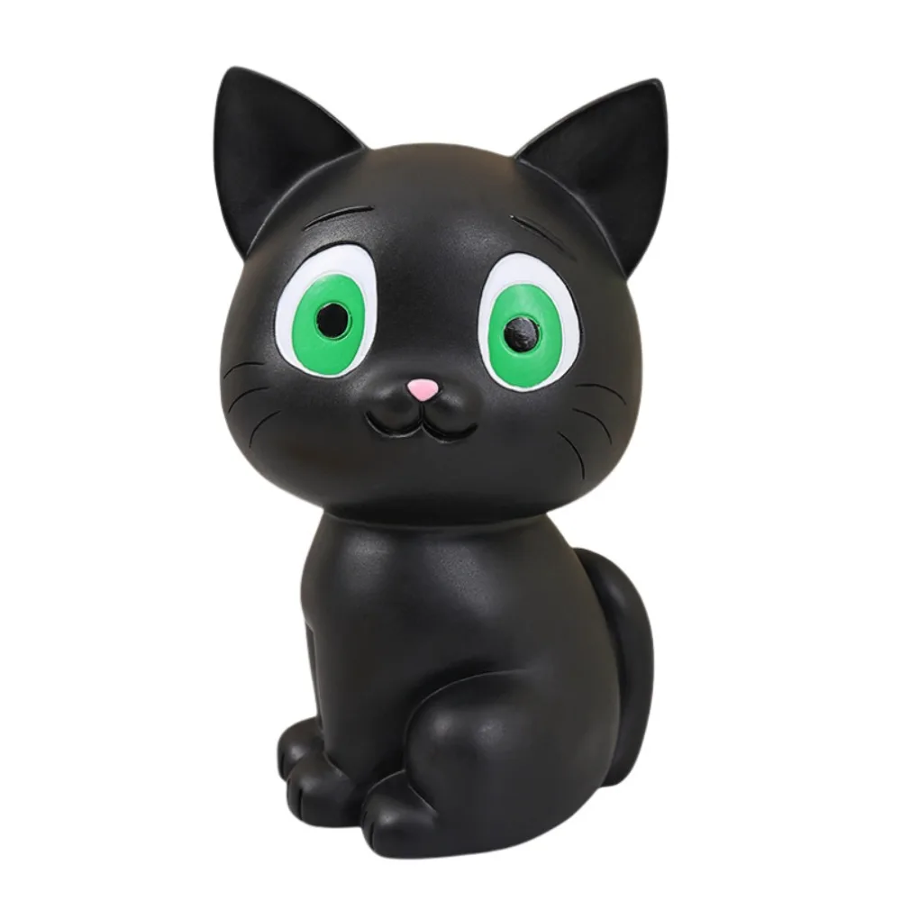 Hucha anticaída de gato negro, tanque de ahorro, cajas de dinero decorativas de dibujos animados para gatos, hucha coleccionable de gran capacidad con modelo de gato