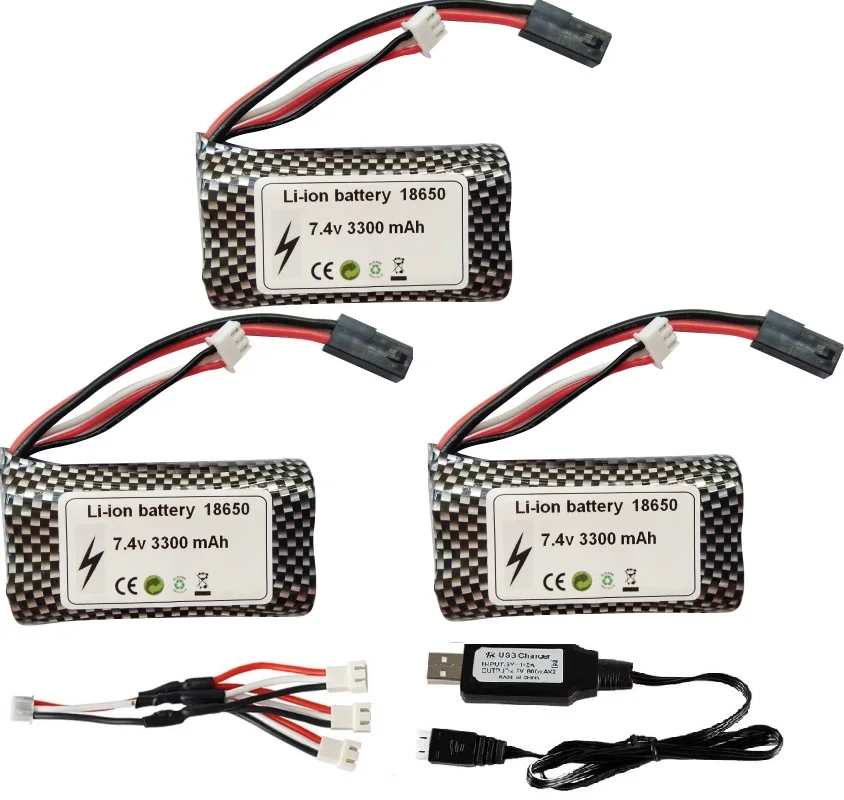 BG1506 BG1507 BG1508 BG1509 BG1513 BG1518 1/12 Запчасти для радиоуправляемых автомобилей и грузовиков аккумулятор 2S 7,4 В 3300 мАч 18650 литий-ионный аккумулятор/зарядное устройство USB