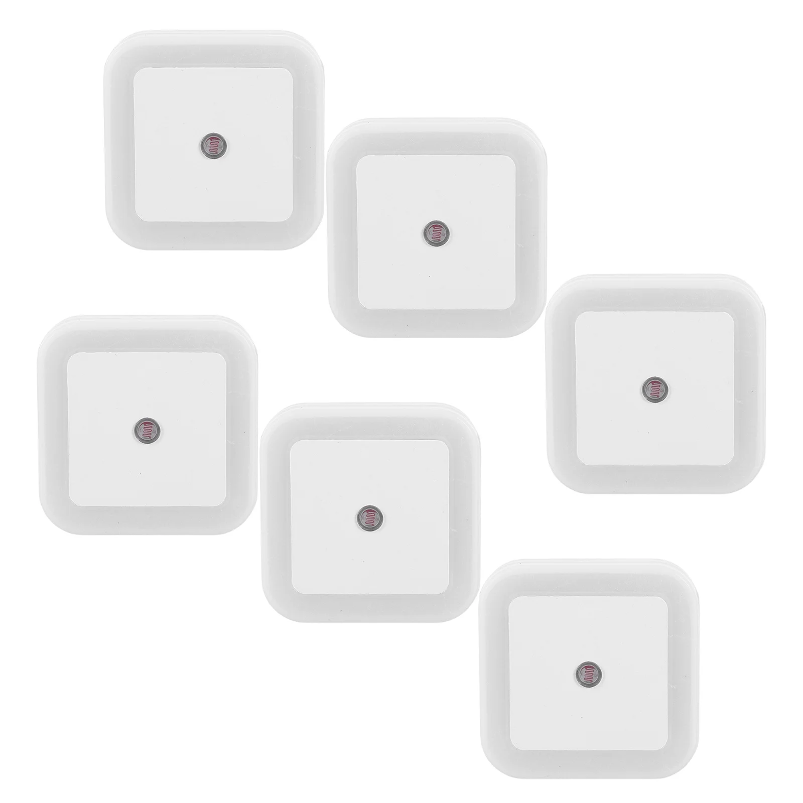 6Pcs LED Night Light Smart Sensor Wall Plug in Soft Bright Automatic Dimming Nightlight for Bedroom Bathroom Kitchen Hallway
