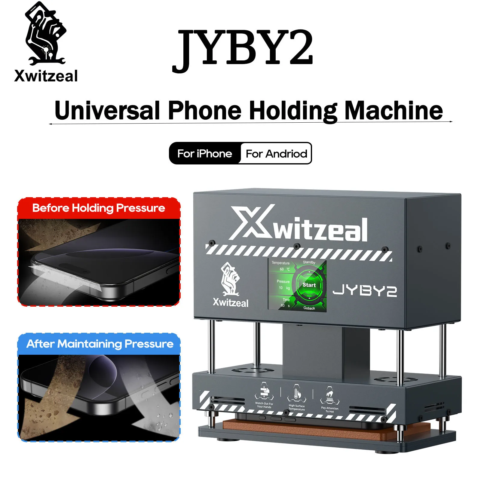 

Xwitzeal ® JYBY2 Универсальная автоматическая машина для удержания давления экрана мобильного телефона для ремонта инструментов для ремонта запечатывания iPhone/Android