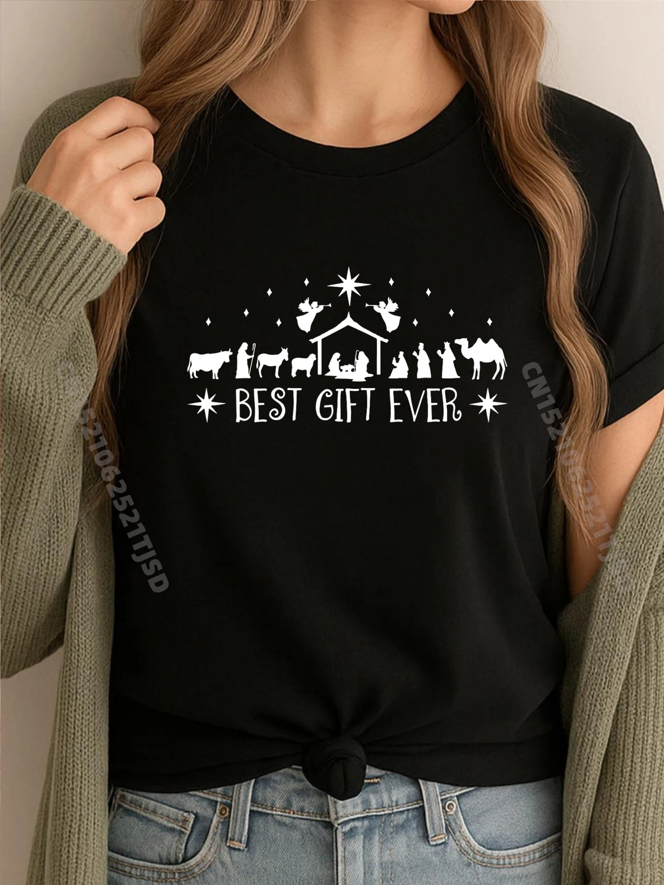 

Best Ever Christmas Cool Jesus Nativity Scene Christian Mens Designer Clothes Breathable Man Clothes Lovers Day