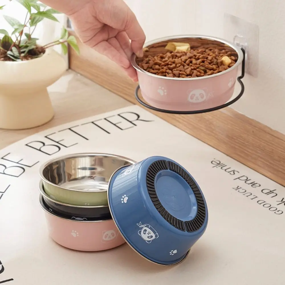 

Cartoon Stainless Steel Dog Bowl Panda Pattern Non-slip Cat Feeding Bowl Pet Feeding Bowl Anti rollover Pet Food Drinking Tray