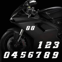 0123456789 Number Motorcycle Stickers for Fuel Tank Helmet Fairing Vinyl Decals DIY Waterproof Motorbike Decoration 0 To 9