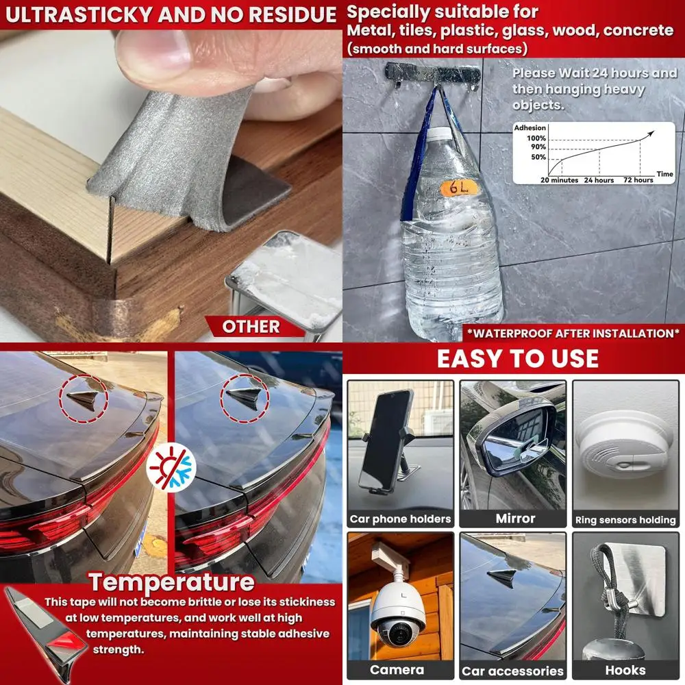 

Double Sided Adhesive Pads Heavy Duty Mounting Tape,56Pcs UltraSticky Strong Pads Tape 1.5mm Thicked for Car, Home, Office and O