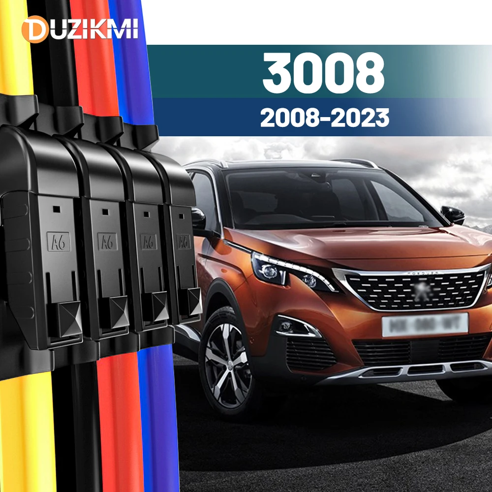 

Для Peugeot 3008 2008-2023 2009 2010 2011 2012 2013 2014 2015 2016 2017 2 шт. щетки стеклоочистителя переднего стекла красный синий
