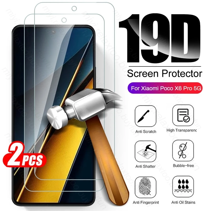 For Xiaomi Poco X6 Pro 5G Glass 2PCS Protective Glas Poko Little X6 X 6 Pro 6Pro X6Pro Tempered Glass Screen Protector PocoX6pro