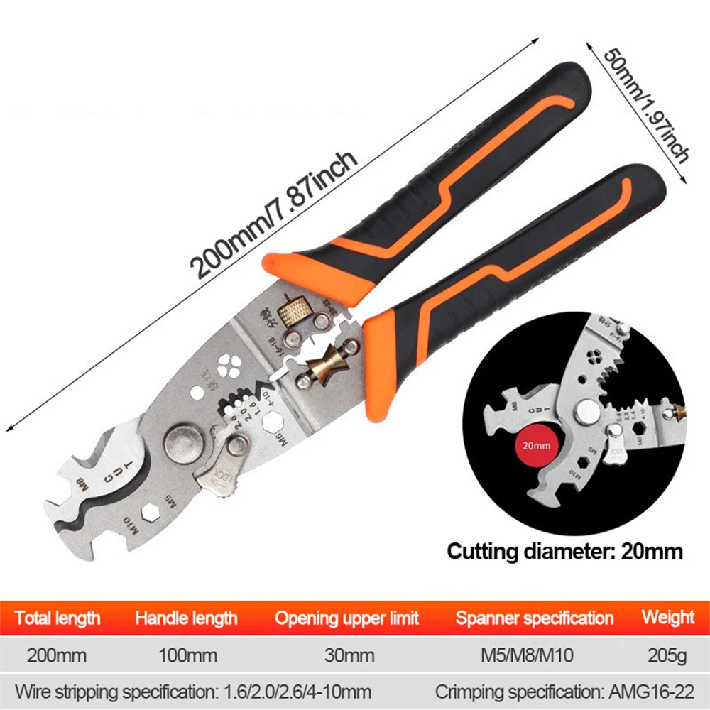 10 in 1 hand tool Multifunct Wire Stripper Heavy Duty Universal Pliers Wire Stripper Cable Cutter Terminal Crimping Hand Tool