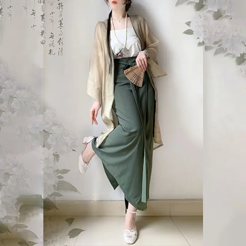 Original Hanfu Set Women's Long Dry Temple Skirt Three-Piece Suite New Chinese Style Daily Wear Spring Summer Sizing Guide