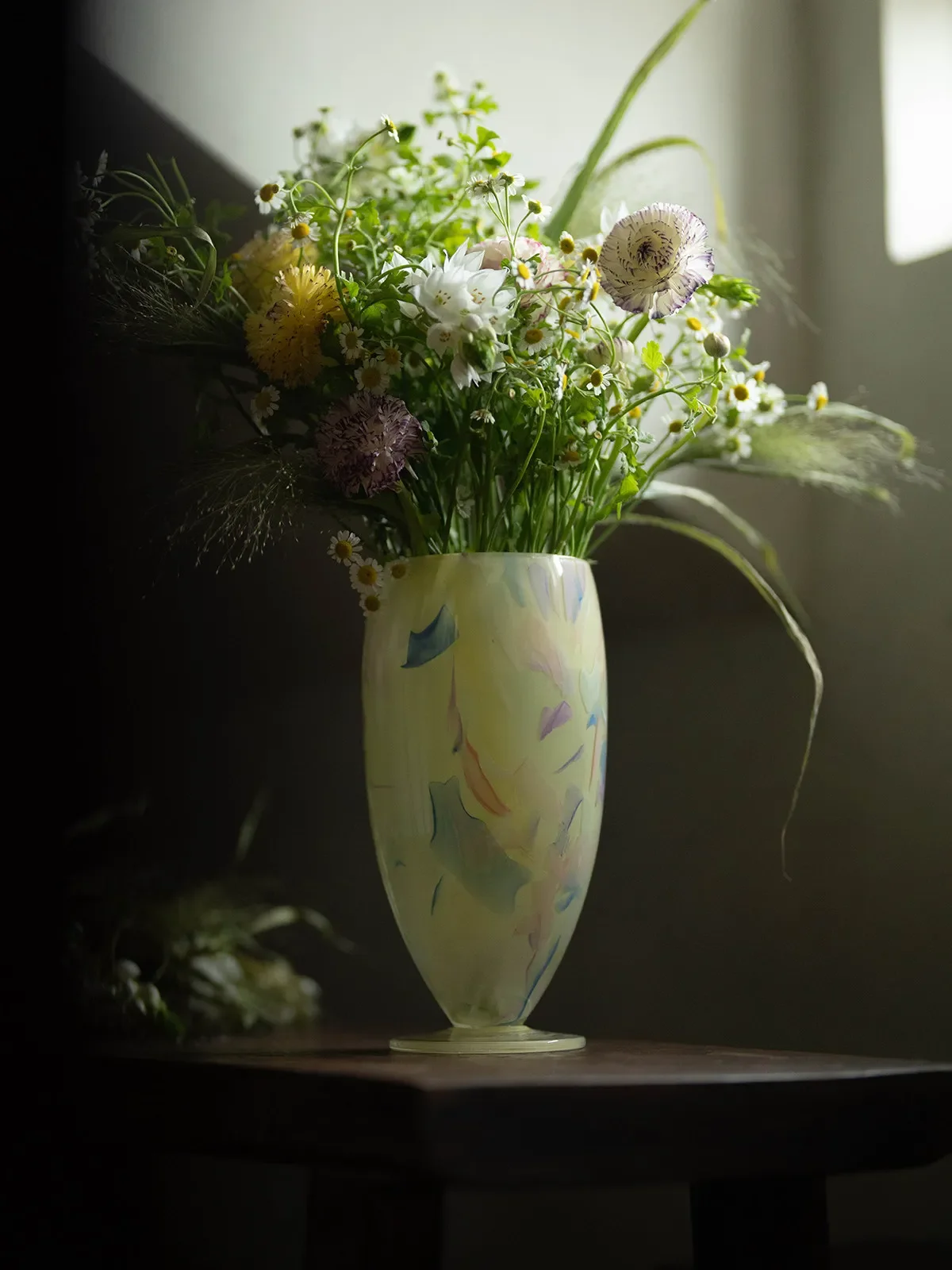 *a&Original floating color series art glass vase home decoration gradual change flower ornament