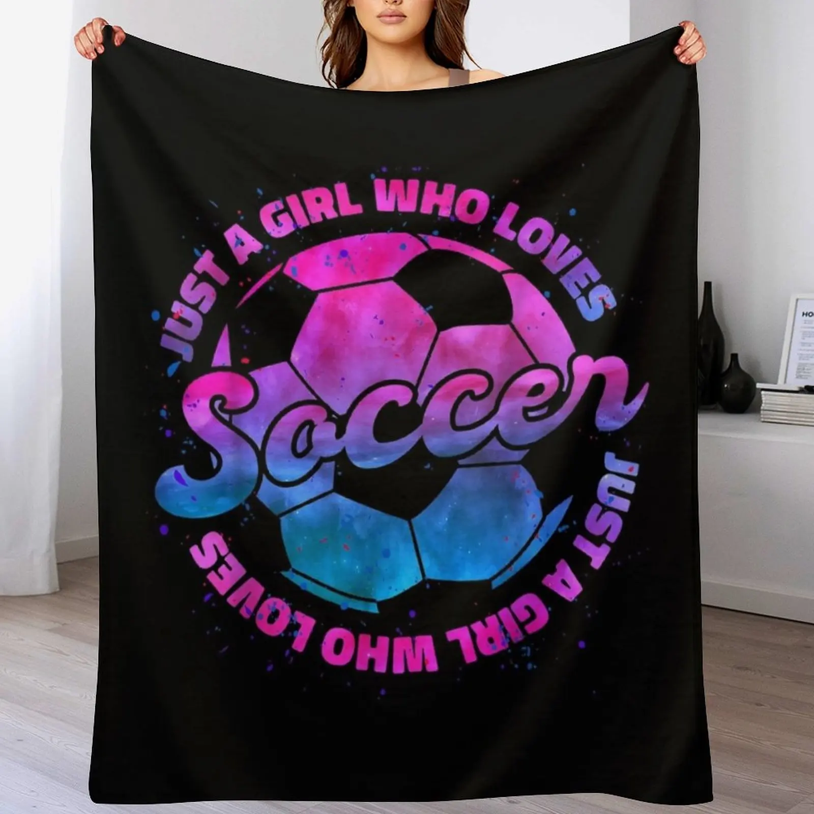 

Just A Girl who Loves Soccer Football Throw Blanket Bed Fashionable Luxury Brand Stuffeds Blankets