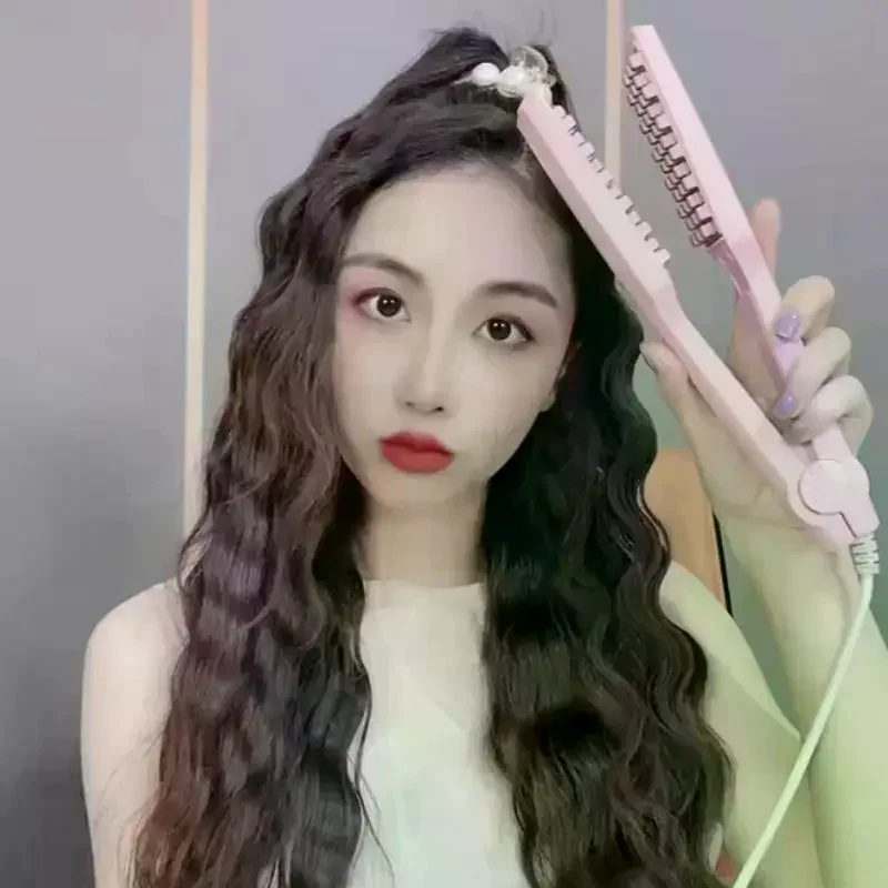 /YOV/Hair Curler 3D Grid Corn Perm Splint Hair Crimper Volumizer Ceramic Professional 4 Temperatures Styling Tool Fluffy