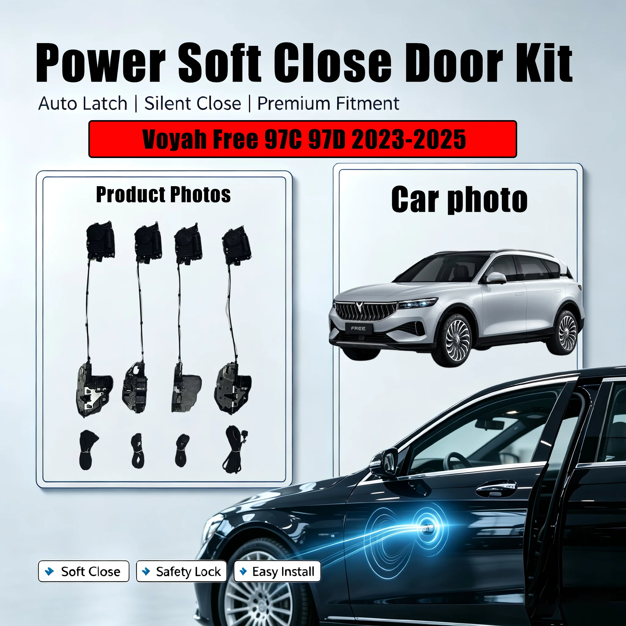 Xcar for Voyah Free 97C 97D 2023-2025 Car OEM Automatic Soft Close Door Electric Suction Kit Auto Power Closing