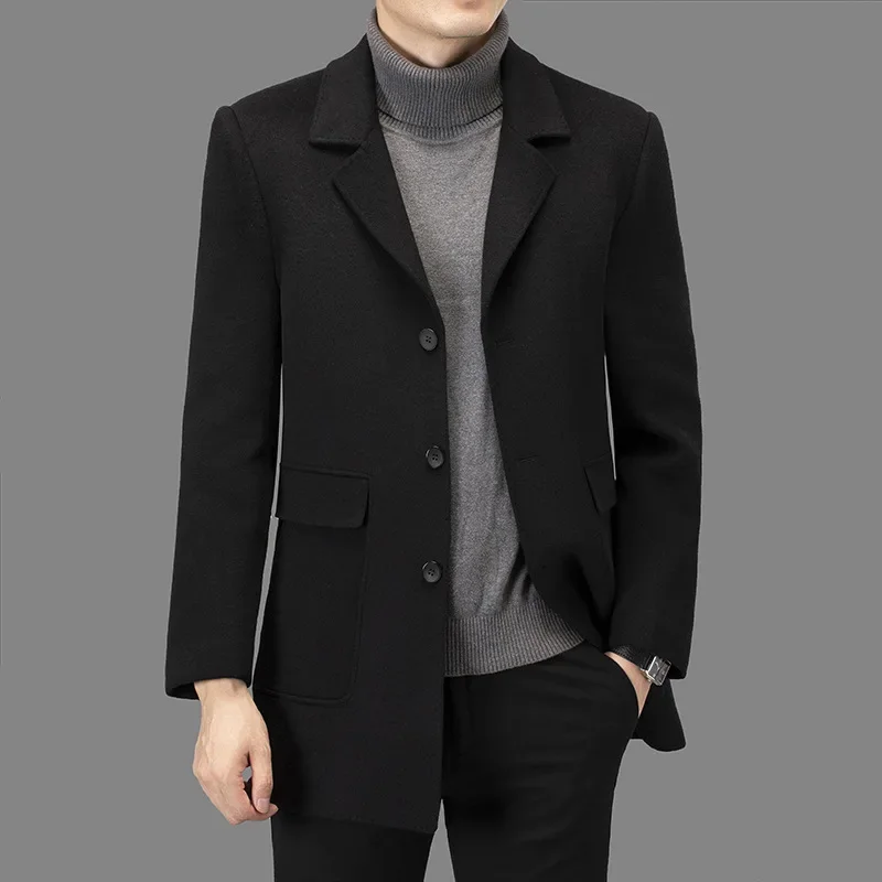 

Men's Coat Autumn and Winter New Detachable Inner Liner Suit Collar Middle-aged Business and Leisure