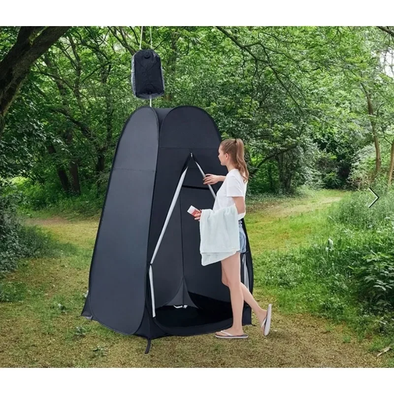 2M High Pop Up Portable Outdoor Shower Tents Camping Toilet Privacy Changing Room Beach Fishing Bathing Shelter Black Extra Tall view 6