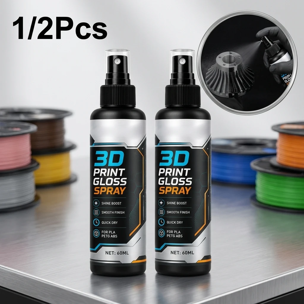 60ml 3D Print Polishing Spray Gloss Finish for PLA,ABS,PETG Models,Miniatures & Props,Enhances Shine,Easy Spray Application
