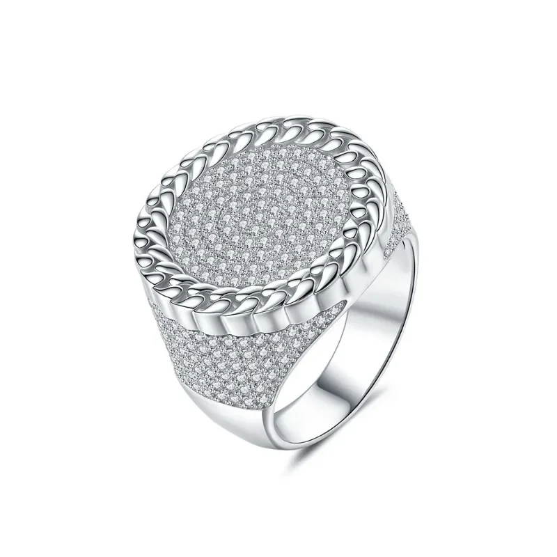 Stylish luxury set D color moissanite hip hop trendy brand ring