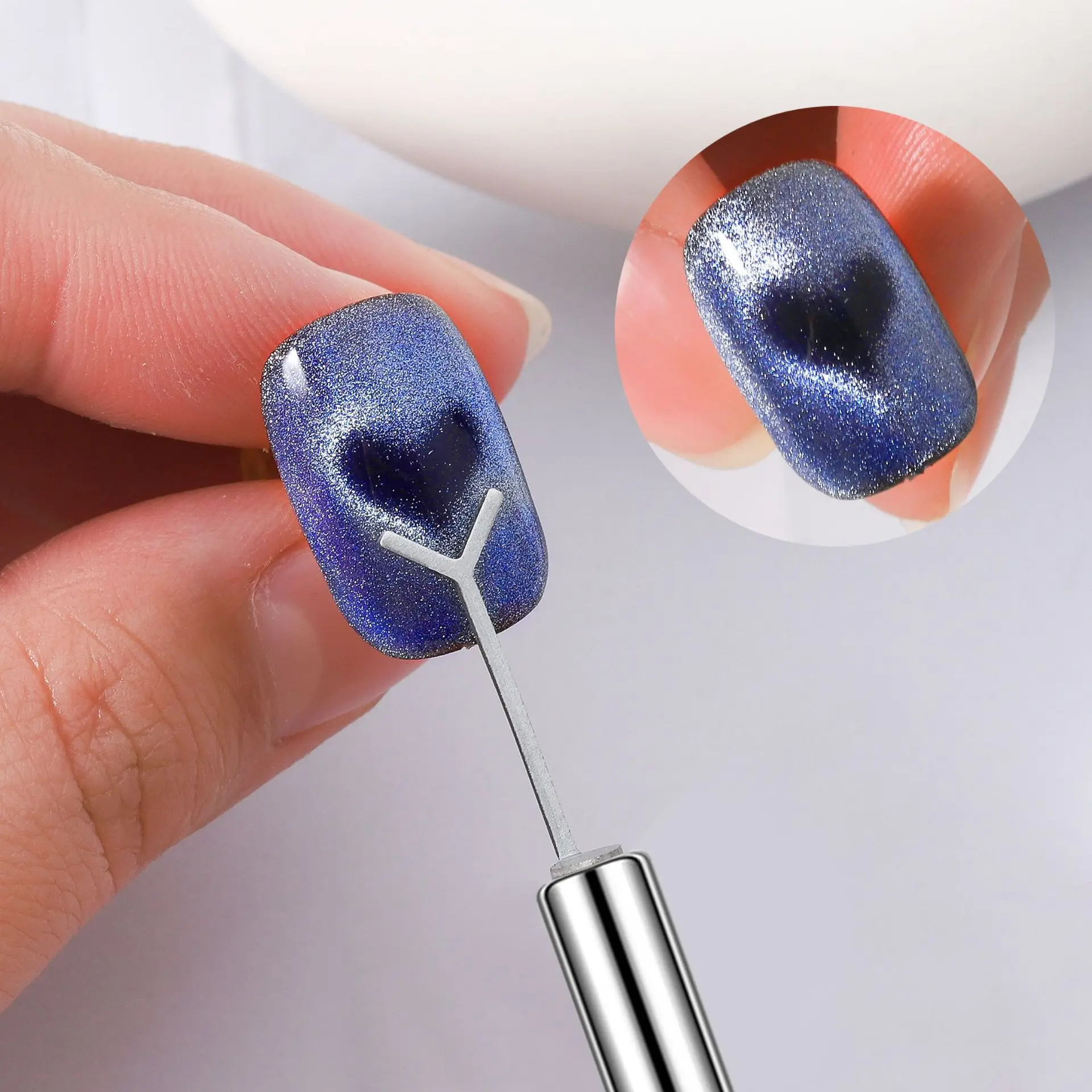 Stainless Steel Cylindrical Magnet Y-Shaped Wire Compatible With Various  Gels Crystal Gels For Creating Cat-Eye Heart Nail Art