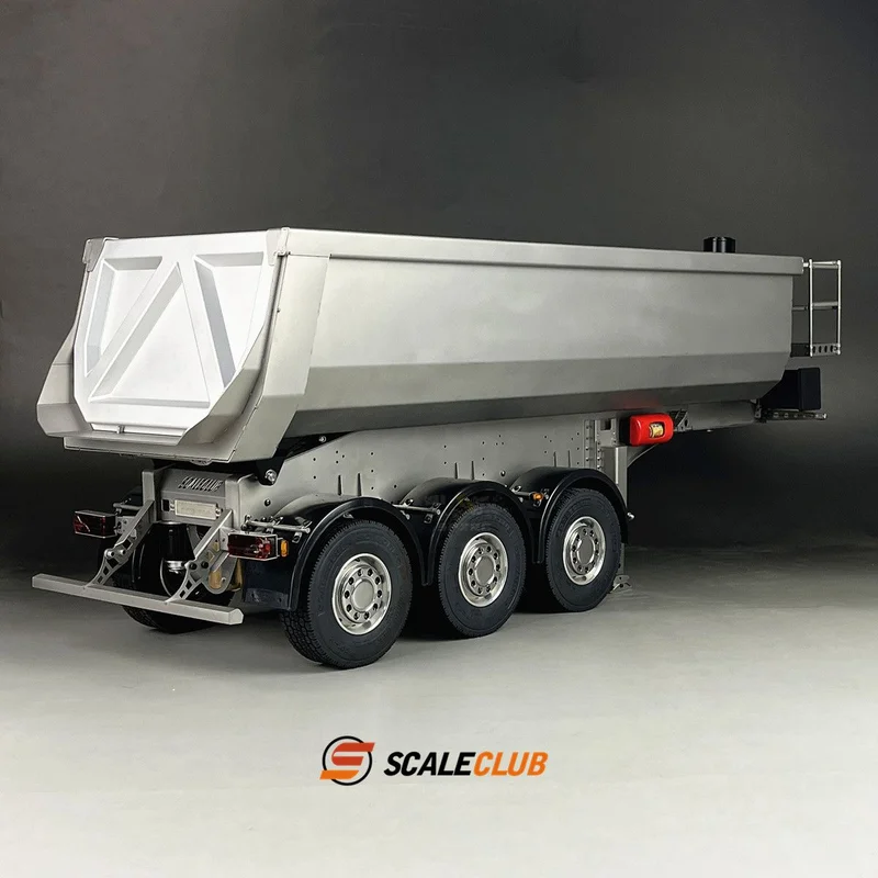 Scaleclub Model 1/14 Trailer Truck Hydraulic 3 Axle Dump European Body Semi-trailer  For Tamiya  Scania 770S MAN Benz Actros